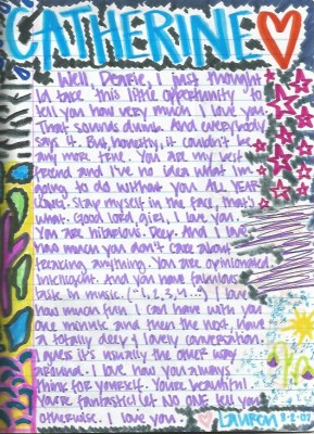 Lauren's letter to me (2007)